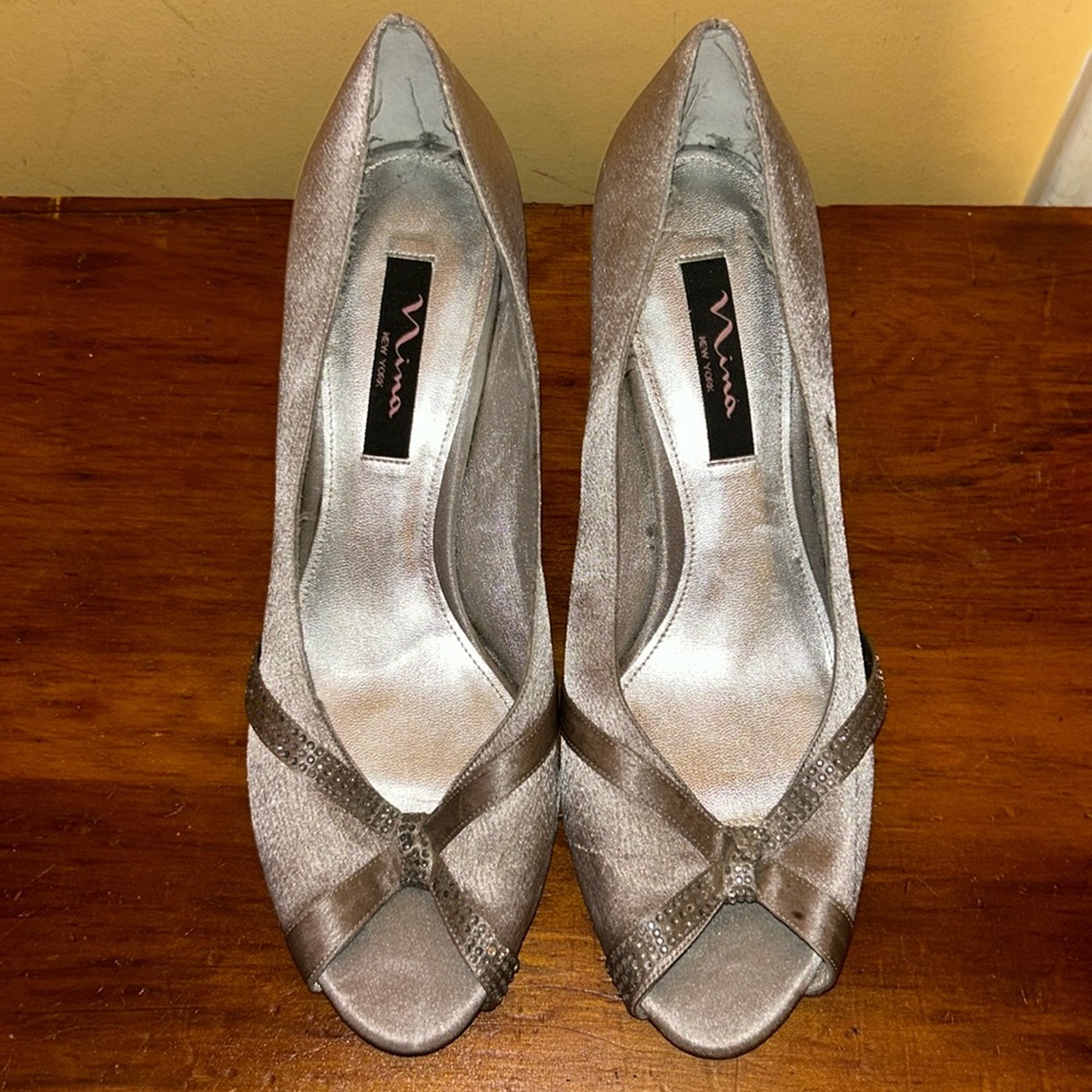 Nina Metallic Crystal Heels